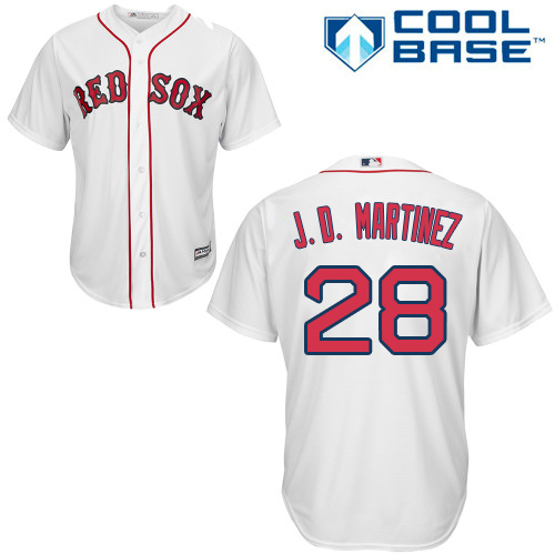 Red Sox #28 J. D. Martinez White New Cool Base Stitched MLB Jersey - Click Image to Close